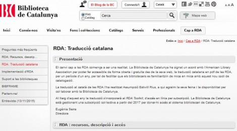 Publicada la traducció catalana de les RDA