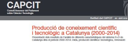 Informe: "Producció de coneixement científic i tecnològic a Catalunya (2000-2014)"