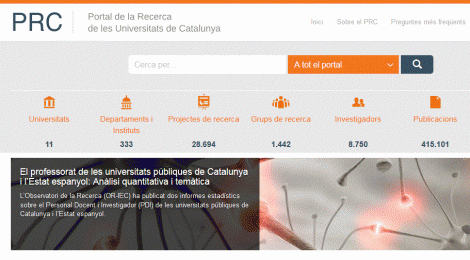 Obert al públic el Portal de la Recerca de les Universitats de Catalunya!