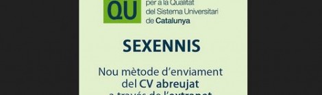 L'AQU permet l'enviament del CV abreujat per als sexennis a través del PRC