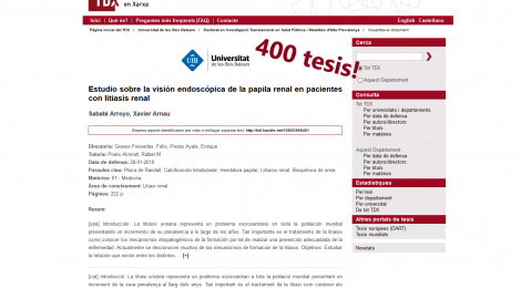 400 tesis de la Universitat de les Illes Balears, al TDX