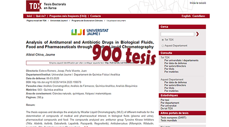La UJI afegeix la seva tesi 900 al repositori TDX