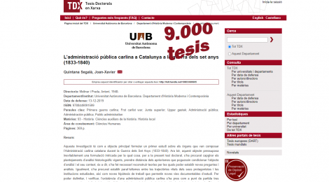 La UAB afegeix la seva tesi 9.000 a TDX